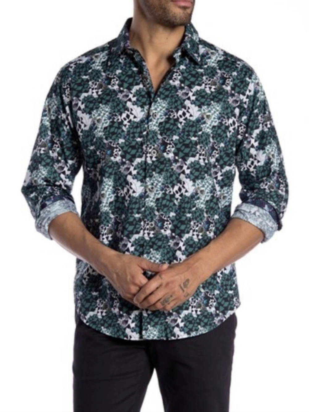 ROBERT GRAHAM Finchley Geo Skull Print Classic Fit 2XL
